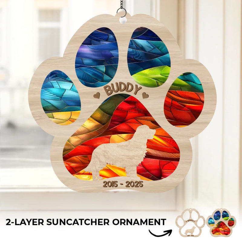 Custom Name Dog Memorial Gifts - Personalized Suncatcher Ornament