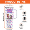 My Heart Belongs To A Fur Baby - Dog & Cat Personalized Custom 3D Inflated Effect Printed 40 Oz Stainless Steel Tumbler With Handle - Gift For Pet Owners, Pet Lovers