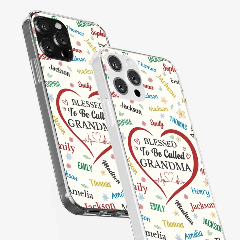 A Name Written In Love, Grandma - Family Personalized Custom Clear Phone Case - Mother's Day Gift For Mom, Grandma