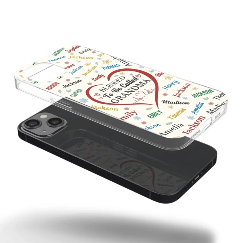 A Name Written In Love, Grandma - Family Personalized Custom Clear Phone Case - Mother's Day Gift For Mom, Grandma