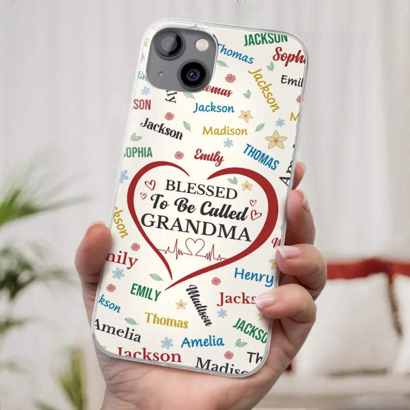 A Name Written In Love, Grandma - Family Personalized Custom Clear Phone Case - Mother's Day Gift For Mom, Grandma