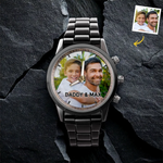 Custom Photo Father Son Gifts - Personalized Men's Watch