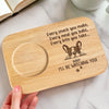 Cute Beggar On Duty - Dog Personalized Custom Engraved Wooden Tea & Snack Board - Gift For Pet Owners, Pet Lovers