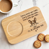 Cute Beggar On Duty - Dog Personalized Custom Engraved Wooden Tea & Snack Board - Gift For Pet Owners, Pet Lovers