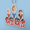 Our Hearts Belong To You, Mama - Family Personalized Custom Car Ornament - Acrylic Custom Shaped - Mother's Day, Gift For Mom, Grandma