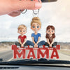Our Hearts Belong To You, Mama - Family Personalized Custom Car Ornament - Acrylic Custom Shaped - Mother's Day, Gift For Mom, Grandma