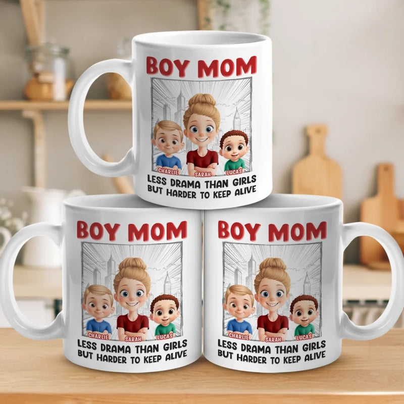 Custom Name Funny Boy Mom Gifts - Personalized Mugs