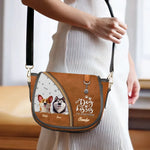 Custom Name Dog Lover Gifts - Personalized Leather Saddle Bag