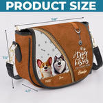 Custom Name Dog Lover Gifts - Personalized Leather Saddle Bag