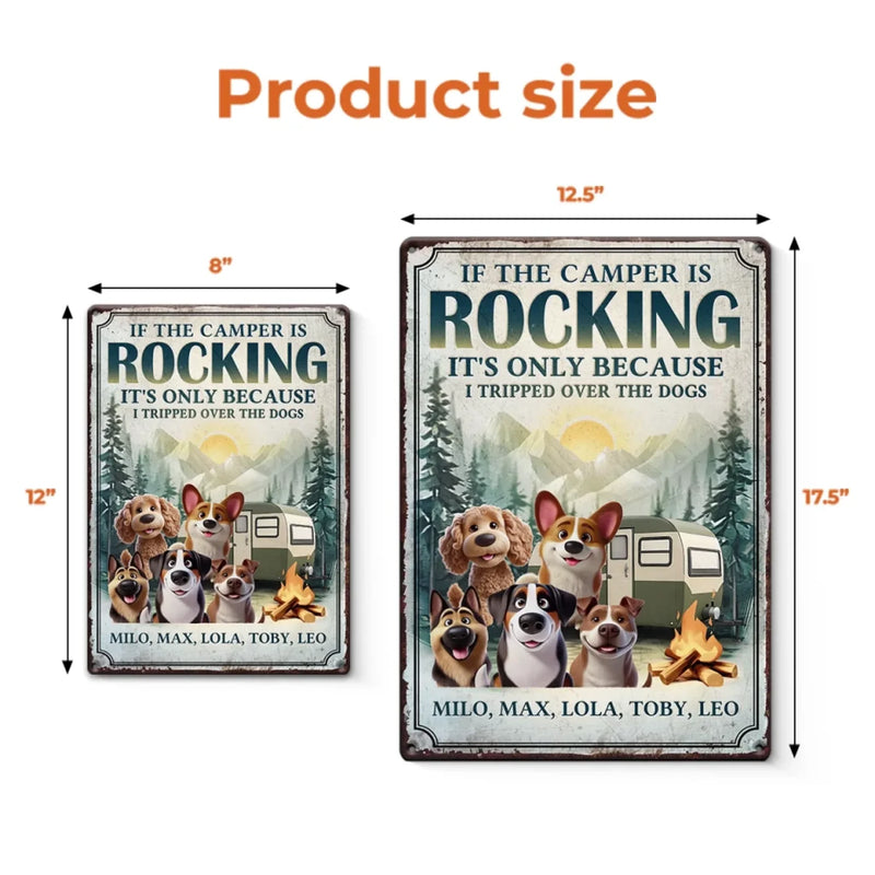 Custom Name Camping Dog Lover Gifts - Personalized Metal Sign