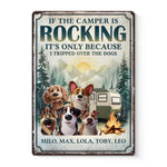 Custom Name Camping Dog Lover Gifts - Personalized Metal Sign