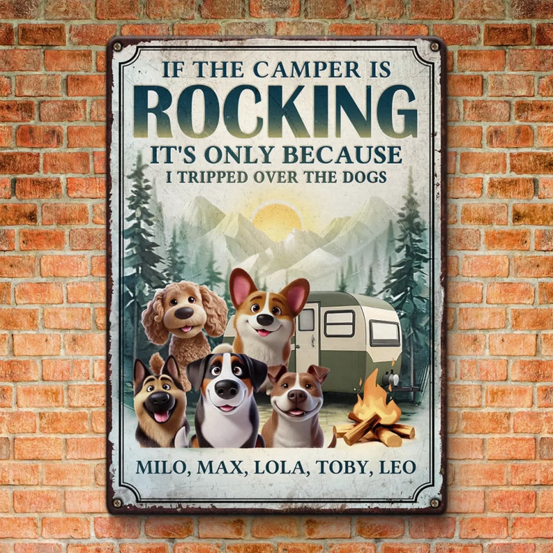 Paws, Play And Campfire Days - Dog Personalized Custom Home Decor Metal Sign - House Warming Gift For Pet Owners, Pet Lovers