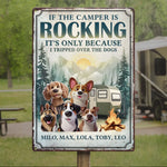Custom Name Camping Dog Lover Gifts - Personalized Metal Sign