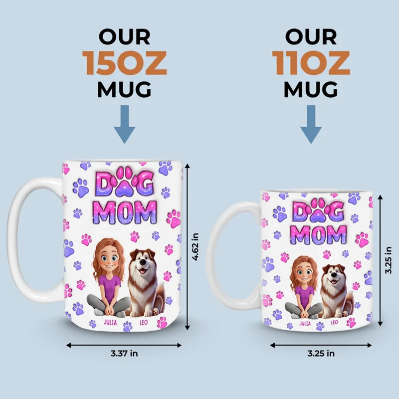 Custom Name Dog Mom Gifts for Women - Personalized Mugs