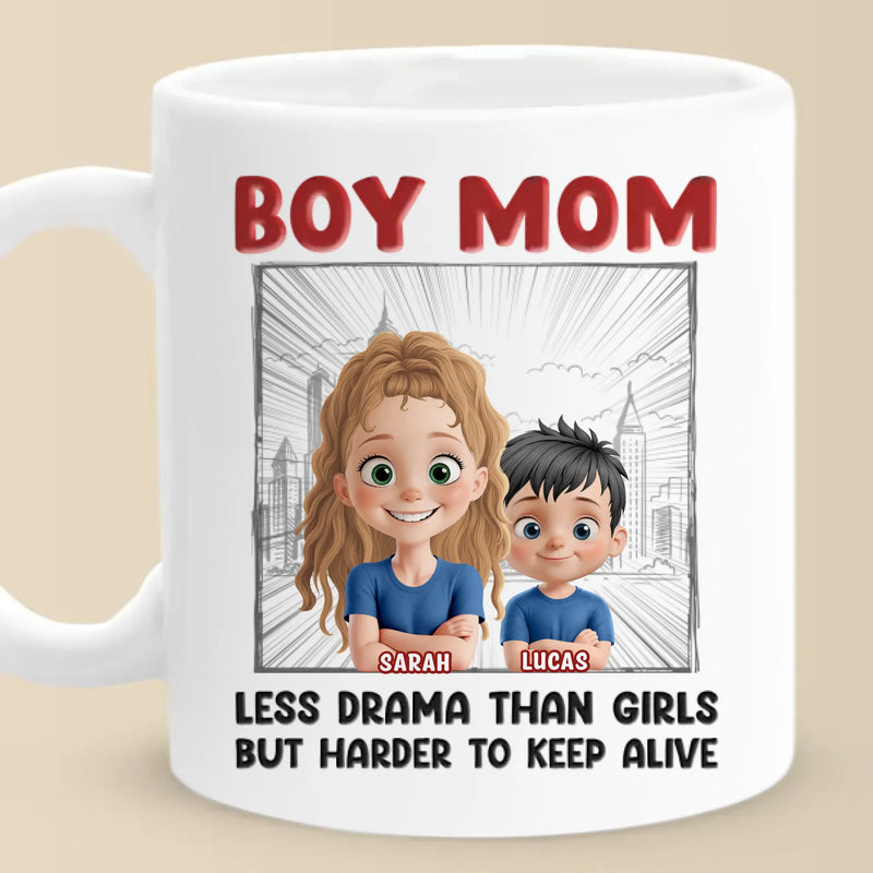 Custom Name Funny Boy Mom Gifts - Personalized Mugs