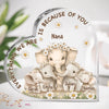 A Mother’s Love Never Ends - Family Personalized Custom Heart Shaped Acrylic Plaque - Mother's Day, Gift For Mom, Grandma