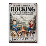 Custom Name Camping Dog Lover Gifts - Personalized Metal Sign