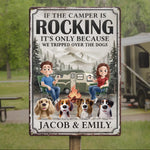Custom Name Camping Dog Lover Gifts - Personalized Metal Sign