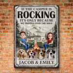 Custom Name Camping Dog Lover Gifts - Personalized Metal Sign