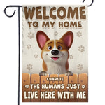 Custom Name Funny Dog Welcome Gifts - Personalized Flag