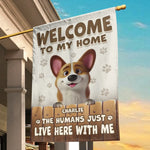 Custom Name Funny Dog Welcome Gifts - Personalized Flag