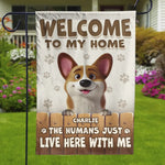 Custom Name Funny Dog Welcome Gifts - Personalized Flag