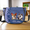 Wagging Tails & Sloppy Kisses - Dog Personalized Custom Leather Saddle Bag - Gift For Pet Owners, Pet Lovers
