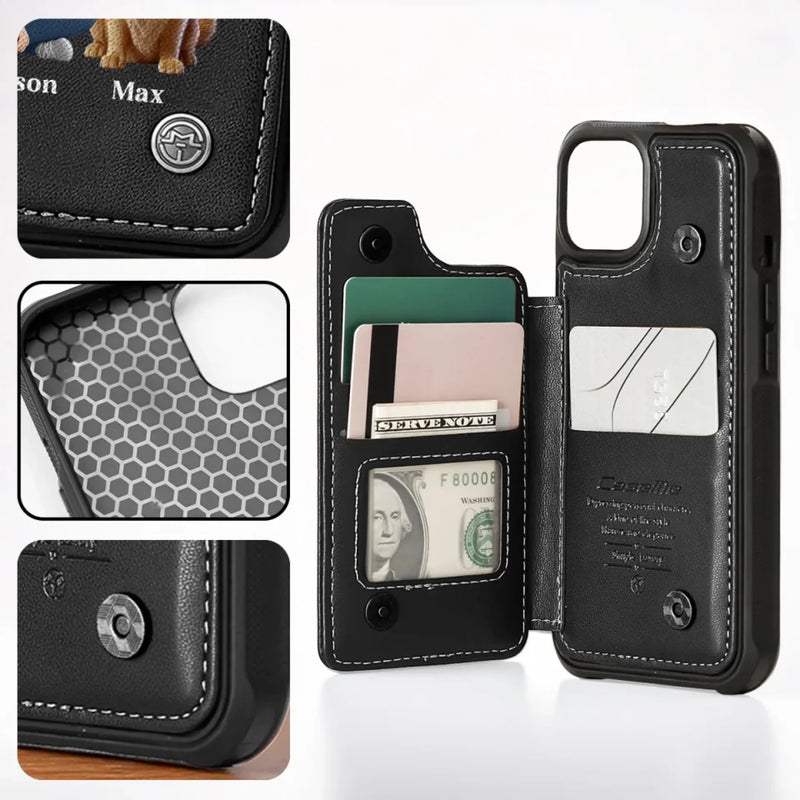 Where Paws Go, Love Follows - Dog Personalized Custom Leather Flip Wallet Phone Case - Gift For Pet Owners, Pet Lovers