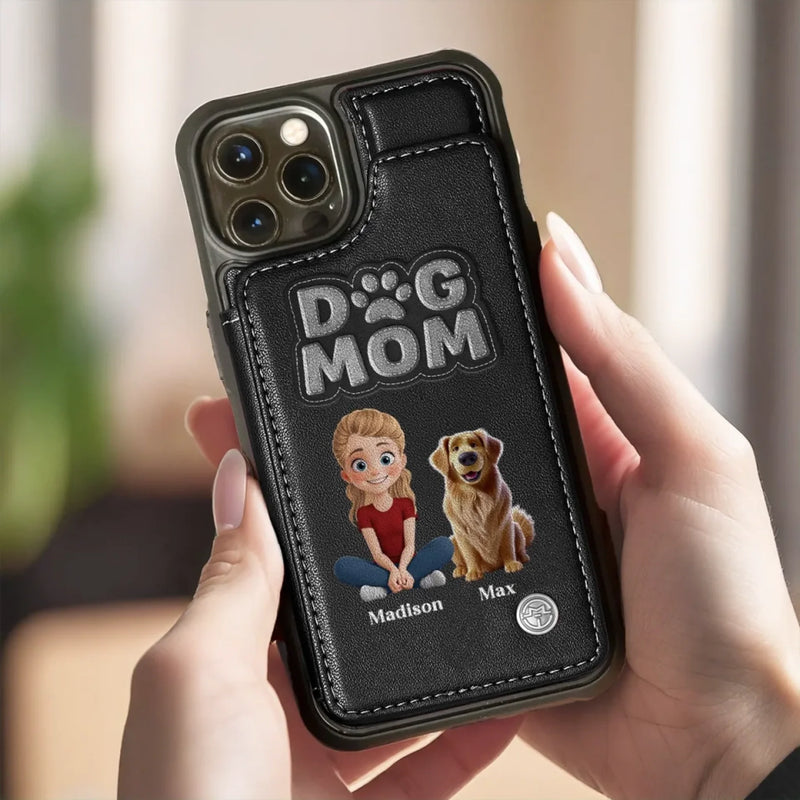 Custom Name Dog Mom Gifts for Women - Personalized Wallet Phone Case