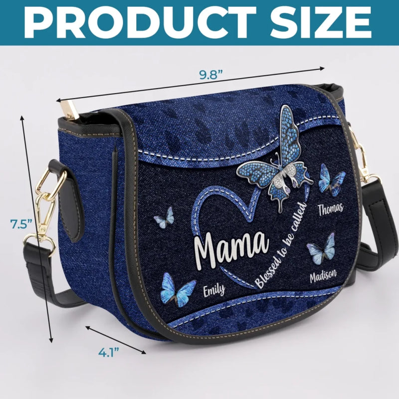 Always Loved, Always Mom - Family Personalized Custom Leather Saddle Bag - Mother's Day, Gift For Mom, Grandma
