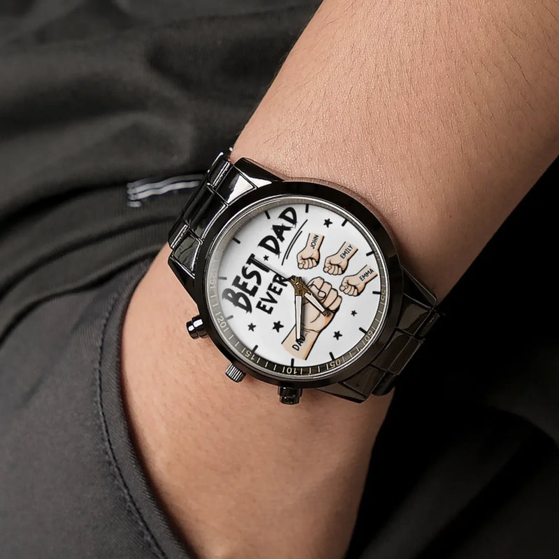 Greatest Dad, Unmatched Love - Family Personalized Custom Men's Watch - Father's Day, Gift For Dad, Grandpa