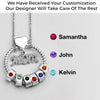 Mom’s Love, Forever Engraved - Family Personalized Custom Circle Pendant With Birthstone Beads Necklace - Mother's Day, Gift For Mom