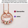 Mom’s Love, Forever Engraved - Family Personalized Custom Circle Pendant With Birthstone Beads Necklace - Mother's Day, Gift For Mom