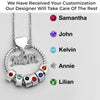 Mom’s Love, Forever Engraved - Family Personalized Custom Circle Pendant With Birthstone Beads Necklace - Mother's Day, Gift For Mom