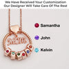 Mom’s Love, Forever Engraved - Family Personalized Custom Circle Pendant With Birthstone Beads Necklace - Mother's Day, Gift For Mom