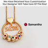 Mom’s Love, Forever Engraved - Family Personalized Custom Circle Pendant With Birthstone Beads Necklace - Mother's Day, Gift For Mom