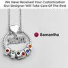Mom’s Love, Forever Engraved - Family Personalized Custom Circle Pendant With Birthstone Beads Necklace - Mother's Day, Gift For Mom