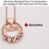 Mom’s Love, Forever Engraved - Family Personalized Custom Circle Pendant With Birthstone Beads Necklace - Mother's Day, Gift For Mom