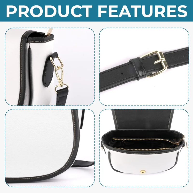 Happiness Is A Wagging Tail & A Loving Heart - Dog Personalized Custom Leather Saddle Bag - Gift For Pet Owners, Pet Lovers