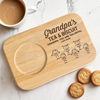 Tea, Biscuits, And Grandpa’s Wisdom - Family Personalized Custom Engraved Wooden Tea & Snack Board - Father's Day, Gift For Dad, Grandpa