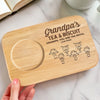 Tea, Biscuits, And Grandpa’s Wisdom - Family Personalized Custom Engraved Wooden Tea & Snack Board - Father's Day, Gift For Dad, Grandpa