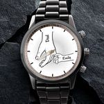 Custom Name Family Handprint Gifts for Dad - Personalized Men's Watch