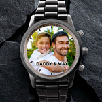 Custom Photo Father Son Gifts - Personalized Men's Watch