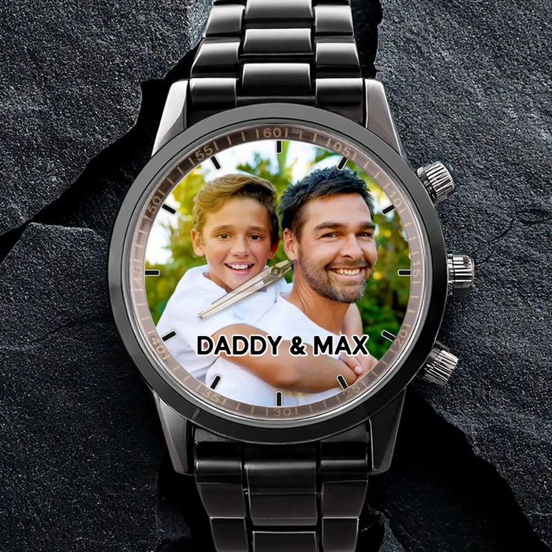 Custom Photo Father Son Gifts - Personalized Men's Watch