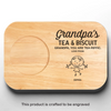 Tea, Biscuits, And Grandpa’s Wisdom - Family Personalized Custom Engraved Wooden Tea & Snack Board - Father's Day, Gift For Dad, Grandpa