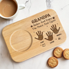 Peaceful Moments, Grandpa’s Favorite Time - Family Personalized Custom Engraved Wooden Tea & Snack Board - Father's Day, Gift For Dad, Grandpa