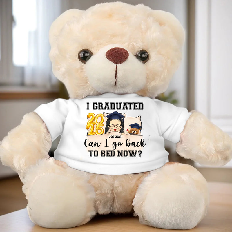 Done With Classes, Back To Bed - Family Personalized Custom Teddy Bear Plush - Graduation Gift For Family Members, Siblings, Brothers, Sisters