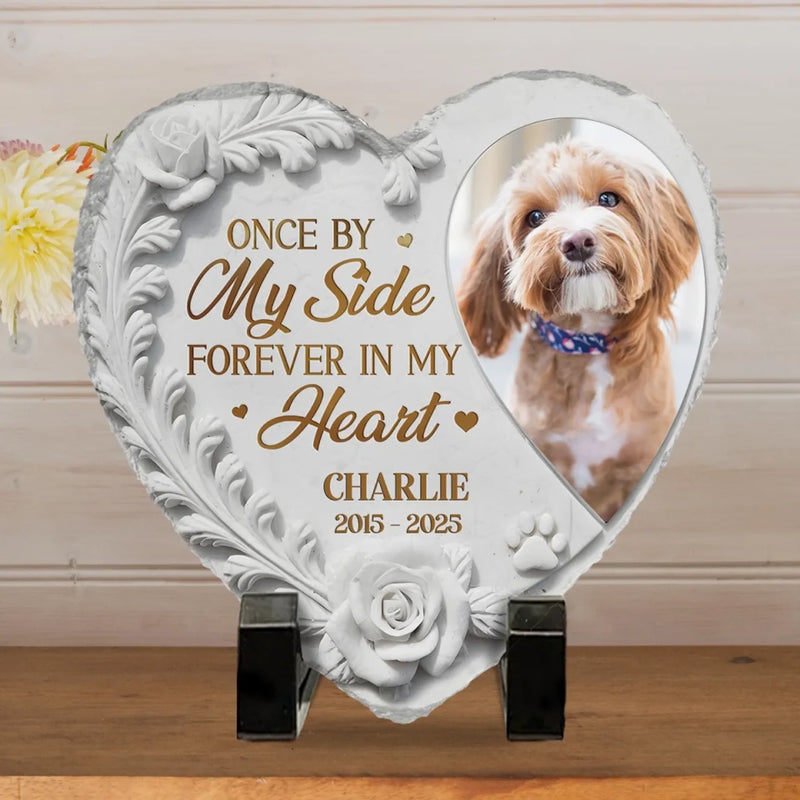 Custom Photo Rest In Peace, My Loyal Companion - Memorial Personalized Custom Heart Shaped Memorial Stone - Sympathy Gift For Pet Owners, Pet Lovers