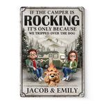 Custom Name Camping Dog Lover Gifts - Personalized Metal Sign