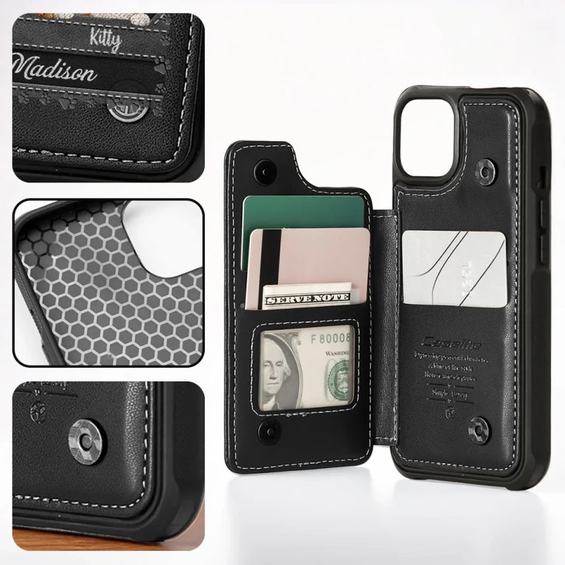 Fur Ever Loved - Dog & Cat Personalized Custom Leather Flip Wallet Phone Case - Gift For Pet Owners, Pet Lovers